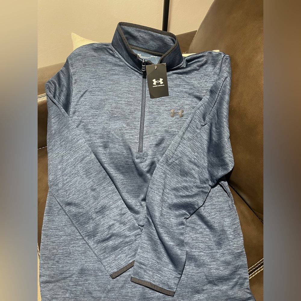 Under Armour Men's Heathered Blue Zip-Up Sweater